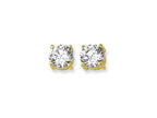 Finejewelers 14 Kt Two Tone Gold 6.0mm Round Faceted Cubic Zirconia Stud Earring