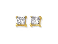 Finejewelers 14 Kt Two Tone Gold 8.0mm Square Faceted Cubic Zirconia Stud Earring