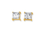 Finejewelers 14 Kt Two Tone Gold 5.0mm Square Faceted Cubic Zirconia Stud Earring