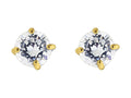 Finejewelers 14 Kt Two Tone Gold 3.0mm Round Faceted Cubic Zirconia Stud Earring