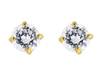Finejewelers 14 Kt Two Tone Gold 3.0mm Round Faceted Cubic Zirconia Stud Earring