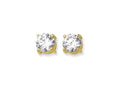 Finejewelers 14 Kt Two Tone Gold 8.0mm Round Faceted Cubic Zirconia Stud Earring