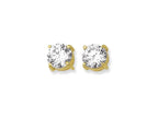 Finejewelers 14 Kt Two Tone Gold 8.0mm Round Faceted Cubic Zirconia Stud Earring