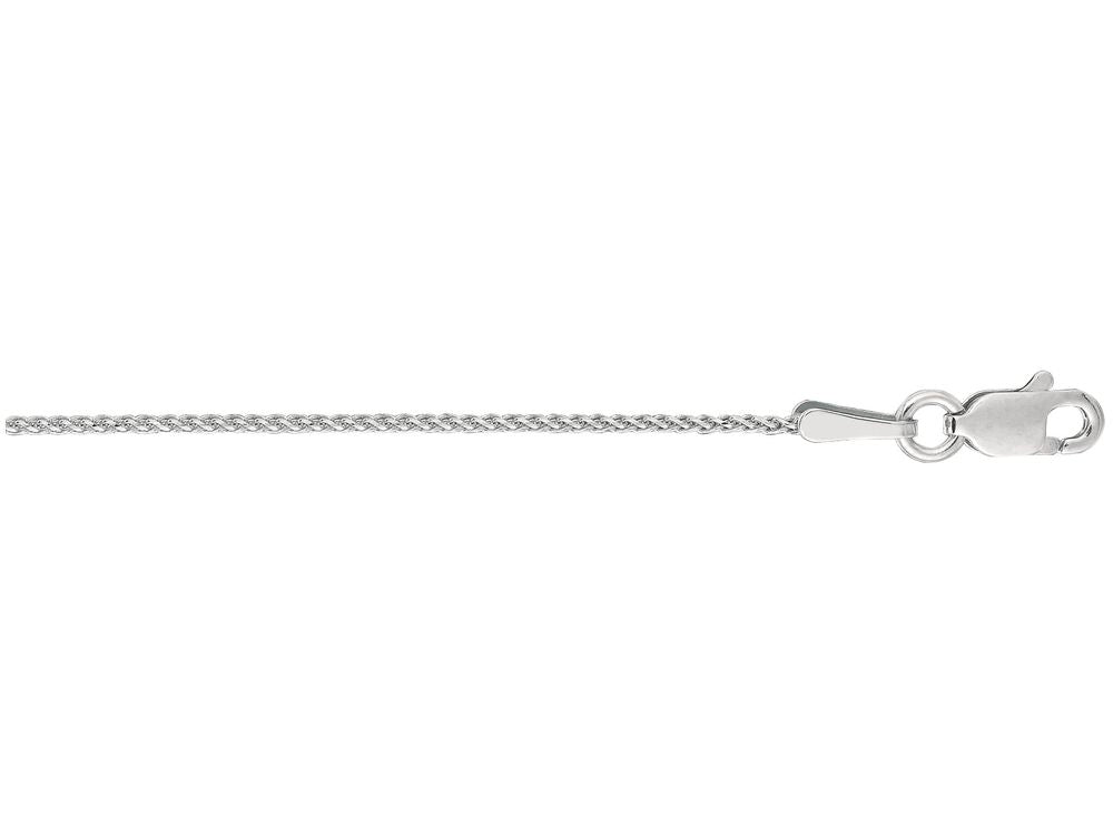Finejewelers 14 Kt White Gold 16 Inch 1.0mm Bright Cut Wheat Chain Necklace With Lobster Clasp