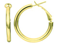 Finejewelers 14 Kt Yellow Gold 20mm Omega Back Round Tube Hoop Earring