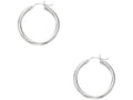 Finejewelers 14 Kt White Gold 3x25mm Round Tube Hoop Fancy Earring