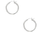 Finejewelers 14 Kt White Gold 3x25mm Round Tube Hoop Fancy Earring