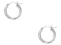 Finejewelers 14 Kt White Gold 3x15mm Round Tube Hoop Earring