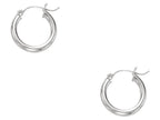 Finejewelers 14 Kt White Gold 3x15mm Round Tube Hoop Earring