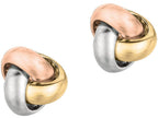 Finejewelers 14 Kt Tri Color Gold One Row Love Knot Post Earring