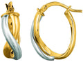 Finejewelers 14 Kt Two Tone Gold Oval Shape Double Row Twisted Hoop Earring