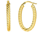 Finejewelers 14 Kt Yellow Gold Oval Shape Twists Hoop Earring
