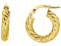 Finejewelers 14 Kt Yellow Gold 4.0x10mm Round Tube Twists Hoop Earring