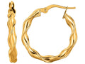 Finejewelers 14 Kt Yellow Gold 20mm Round Type Twisted Hoop Earring