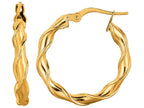 Finejewelers 14 Kt Yellow Gold 20mm Round Type Twisted Hoop Earring