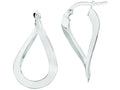 Finejewelers 14 Kt White Gold Oval Shape Freeform Hoop Earring