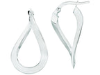 Finejewelers 14 Kt White Gold Oval Shape Freeform Hoop Earring