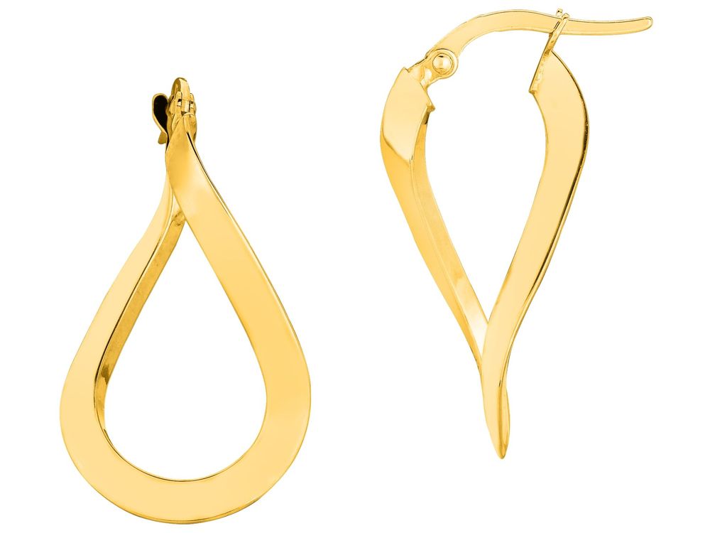 Finejewelers 14 Kt Yellow Gold Oval Shape Freeform Hoop Earring