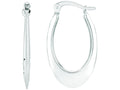 Finejewelers 14 Kt White Gold Graduated Puffed Open Oval Hoop Earring