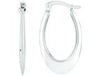 Finejewelers 14 Kt White Gold Graduated Puffed Open Oval Hoop Earring