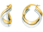 Finejewelers 14 Kt Two Tone Gold Double Row Hoop Earring