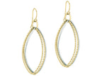 Finejewelers 14 Kt Two Tone Gold Bright Cut Marquise Shape Freeform Drop Earring