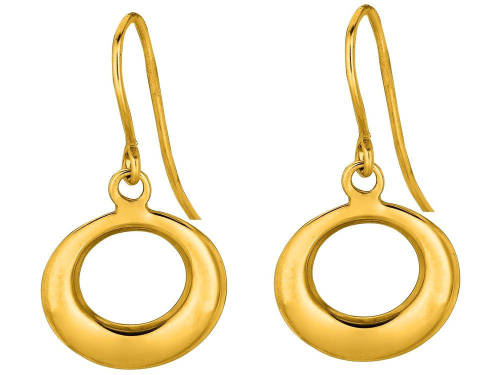 Finejewelers 14 Kt Yellow Gold Graduated Open Circle Drop Earring