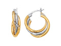 Finejewelers 14 Kt Two Tone Gold Two Tone Triple Row Hoop Earring
