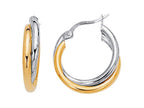 Finejewelers 14 Kt Two Tone Gold Two Tone Double Hoop Earring