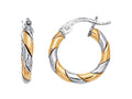 Finejewelers 14 Kt Two Tone Gold Two Tone Small Twisted Hoop Earring