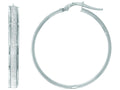 Finejewelers 14 Kt White Gold 7.75x28mm Round Hoop Earring With Glitter
