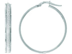 Finejewelers 14 Kt White Gold 7.75x28mm Round Hoop Earring With Glitter