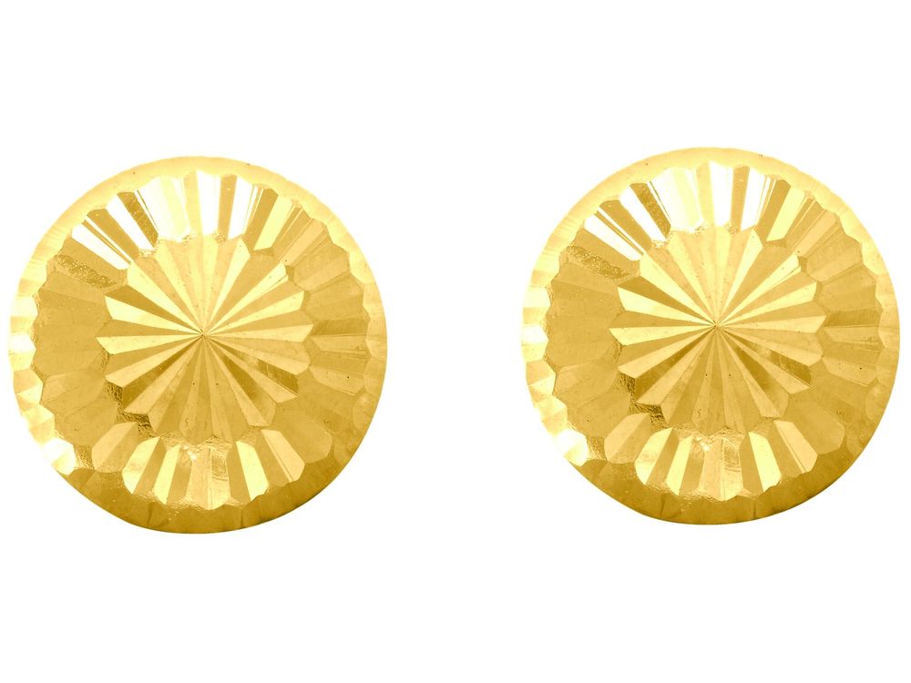 Finejewelers 14 Kt Yellow Gold 6.0mm Bright Cut Stud Earring