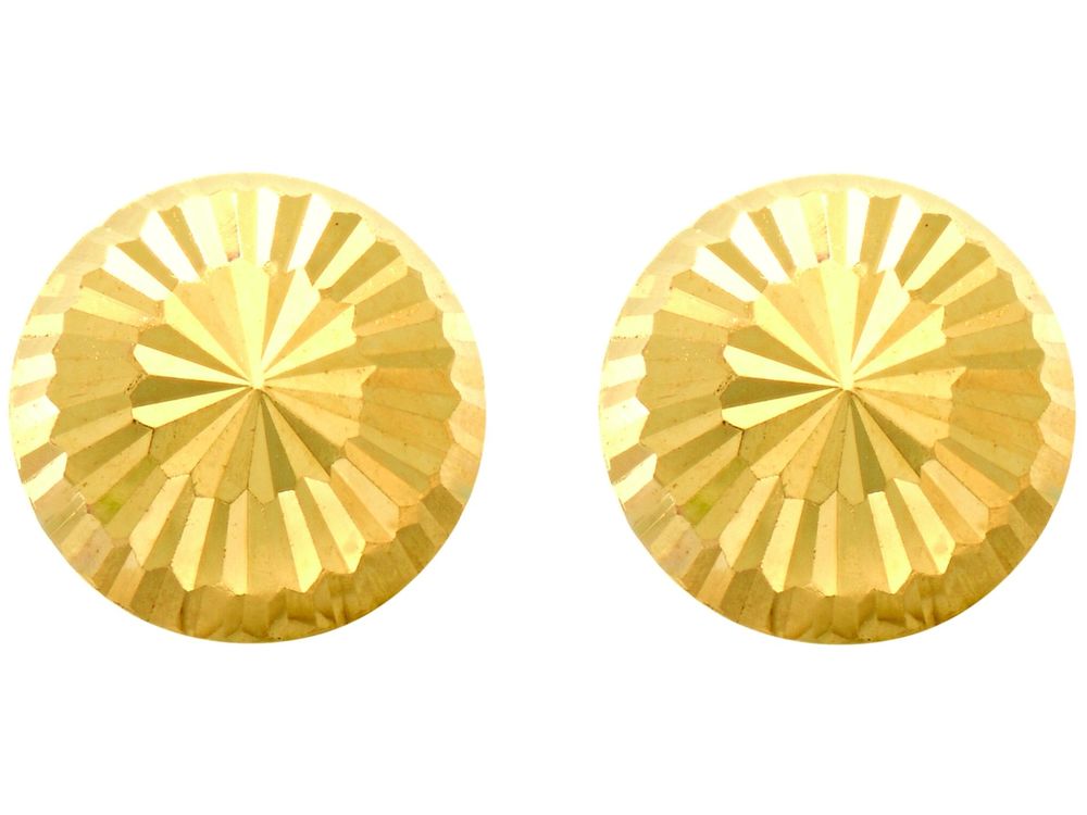 Finejewelers 14 Kt Yellow Gold 8.0mm Bright Cut Stud Earring