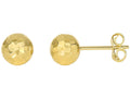Finejewelers 14 Kt Yellow Gold 7.0m Bright Cut Ball Earring On Post With Butterfly Clasp
