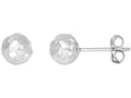 Finejewelers 14 Kt White Gold 7.0mm Bright Cut Ball Earring On Post With Butterfly Clasp