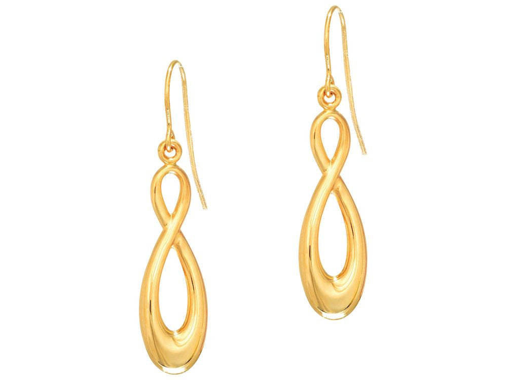 Finejewelers 14 Kt Yellow Gold 7.9x35.0 Long Infinity Drop Earring With Inch J Inch Hook