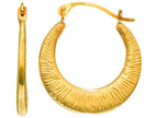 Finejewelers 14 Kt Yellow Gold Graduated Textured Hoop Earrings