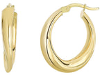 Finejewelers 14 Kt Yellow Gold 19.4x24.1mm Graduated Oval Shape Hoop Earring