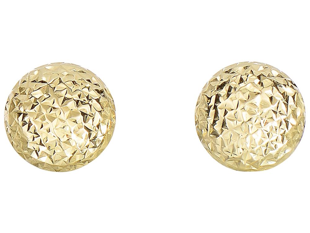 Finejewelers 14 Kt Yellow Gold 11.0mm Bright Cut Round Puffed Post Earring
