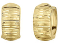 Finejewelers 14 Kt Yellow Gold 7.3x15.7mm Half Half Bright Cut Snuggable Earring With Snap Clasp