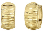 Finejewelers 14 Kt Yellow Gold 7.3x15.7mm Half Half Bright Cut Snuggable Earring With Snap Clasp