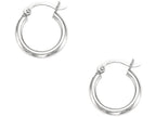 Finejewelers 14 Kt White Gold 2x15mm Round Tube Hoop Earring