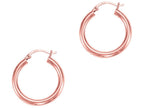 Finejewelers 14 Kt Rose Gold 3x25mm Hiny Round Tube Hoop Earring