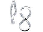 Finejewelers 14 Kt White Gold Twisted Oval Shape Freeform Hoop Earring