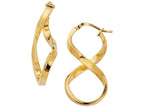 Finejewelers 14 Kt Yellow Gold Twisted Oval Shape Freeform Hoop Earring