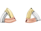 Finejewelers 14 Kt Tri Color Gold 10.6mm Open Triangle Shaped Post Style Earring