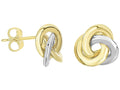 Finejewelers 14 Kt Two Tone Gold 11.1mm 3 Row Loveknot Style Post Earrings