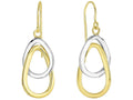 Finejewelers 14 Kt Two Tone Gold 2-interconnected Open Tear Drop Earring With Euro-wire