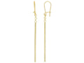 Finejewelers 14 Kt Yellow Gold 63x1.5mm Long T Ube Bar Fancy Drop Earring Safety Clip Euro-wire